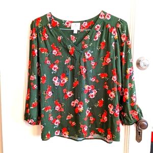 🌲St John's bay V-neck Blouse Size M